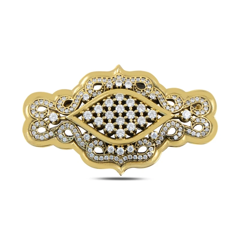

Silver 925 Sterling Zircon Cubic Zirconia Authentic Brooch