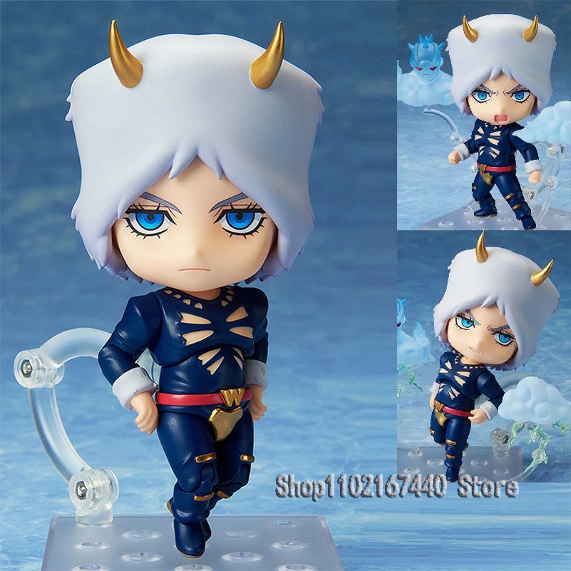 

Anime 2029 Stone Ocean Doll Movable Weather Report Figure Jojos Bizarre Adventure Figure Q Version 10cm PVC Collection Model Toy