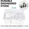 36x22 Inch Bathroom Vanity Top with Sink,Vanity Countertop 8 Inch Faucet 3 Hole Spread with Backsplash(Not included Faucet) 5