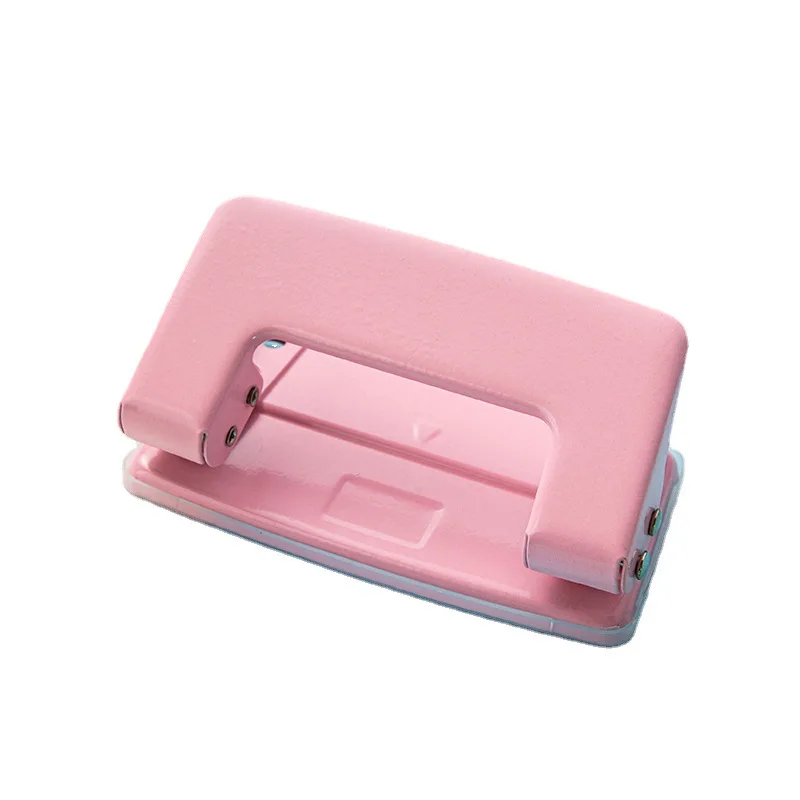 Small Double Hole Punch Macaron Color Manual Puncher Portable Office Binding Supplies Journal Scrapbook Hole Punch Stationery