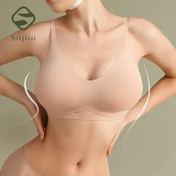 SUJIIN Sexy Push Up Bra for Women Seamless Bralettes Lift Supportive Middle Mold Female Wireless Padded Small Bust Bra MX206B