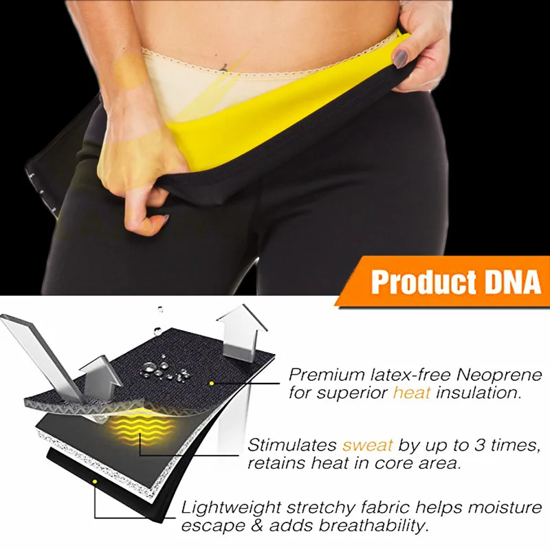 LAZAWG Women Hot Sweat Pants Neoprene Sauna Sweat Shorts Waist Trainer Body Shaper Waist With Hook Workout Short Control Panty waist trainer shapewear workout pants