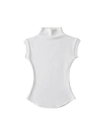 Women Summer Sexy Turtleneck Sleeveless T-Shirts Tops Solid Slim Fit Pullovers Causal Tees Shirts Female Streetwear Basics Tees 6