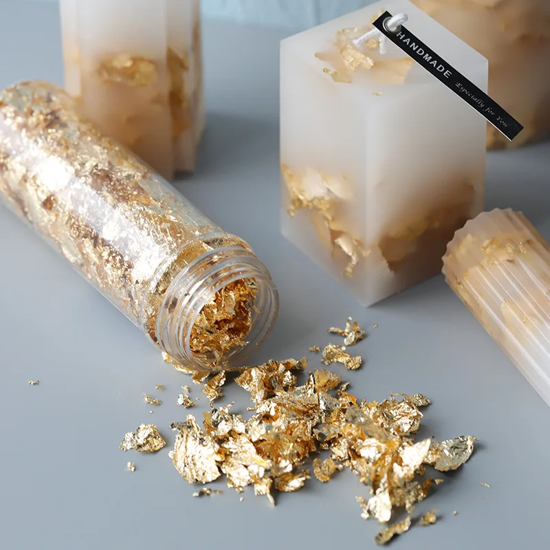 Candle Making Kit Candle Making Supplies Imitation Gold Silver Copper Foil Sequins Glitter Foil Paper Nail Art Candle Making Epoxy Resin Filling Decoration