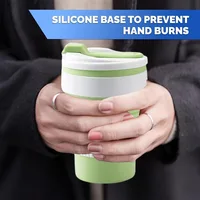 350ml Silica Gel Collapsible Cup Reusable Leakproof Travel Coffee Mug Foldable Portable for Hiking Camping Office Heat Resistant 5