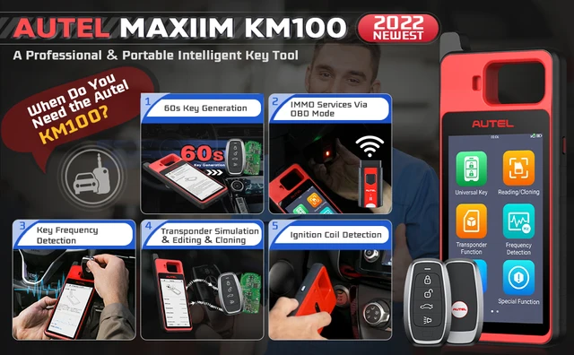 Autel maxiim KM100E KM100 eユニバーサルオートキー