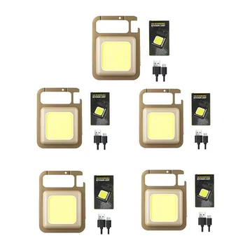 미니 LED COB 램프 손전등 필 라이트, 야외 비상 키 체인, 강력한 마그네틱 작업 조명, USB 휴대용 캠핑, 1800LM, 1-5 개