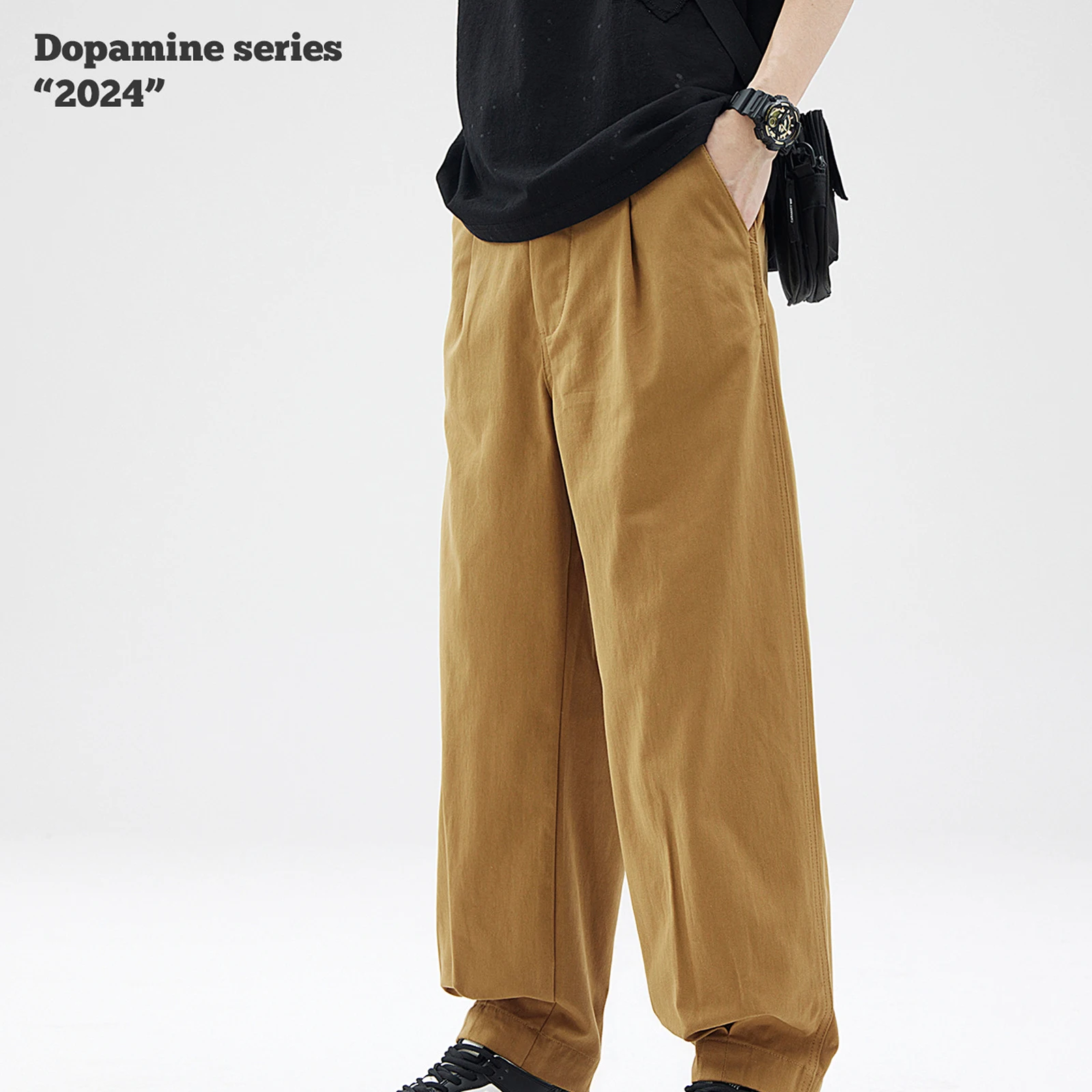 Men's Trousers Spring Summer New Fashion Brands Solid Color Straight Pants Unisex Pants High Quality High Street Work Pants Male