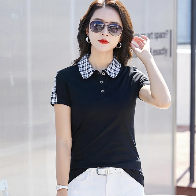 Plaid polo women Clearance