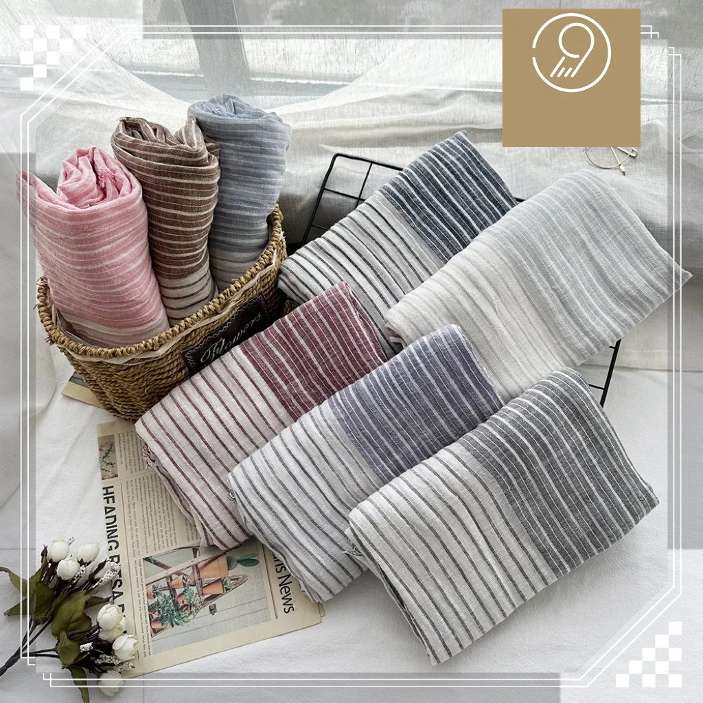 Neck wrap Neck gaiter Cotton linen men scarf fashion brand men's striped scarves winter warm neckerchief pashmina casual tassel bufandas shawls