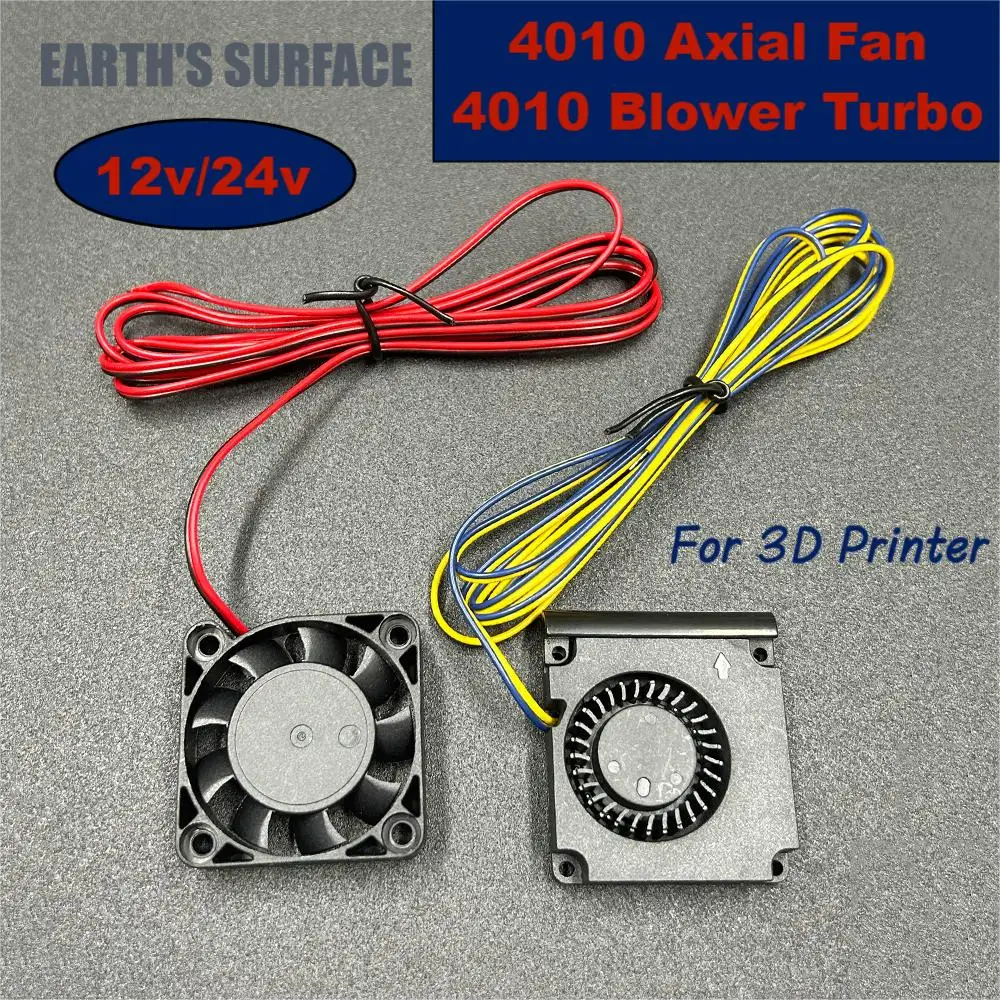 

ES-3D Printer Part 4010 Axial Fan+Blower Turbo Quiet Fan,Line length: 1200/1400mm 40*40*10mm 12V24V For Ender 3 CR10 Printer