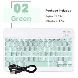 Compact Bluetooth Keyboard and Mouse Set for Tablets and Smartphones (Green-no mouse)