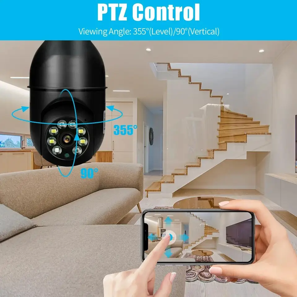 5MP 5G E27 Wireless Security Camera Bulb