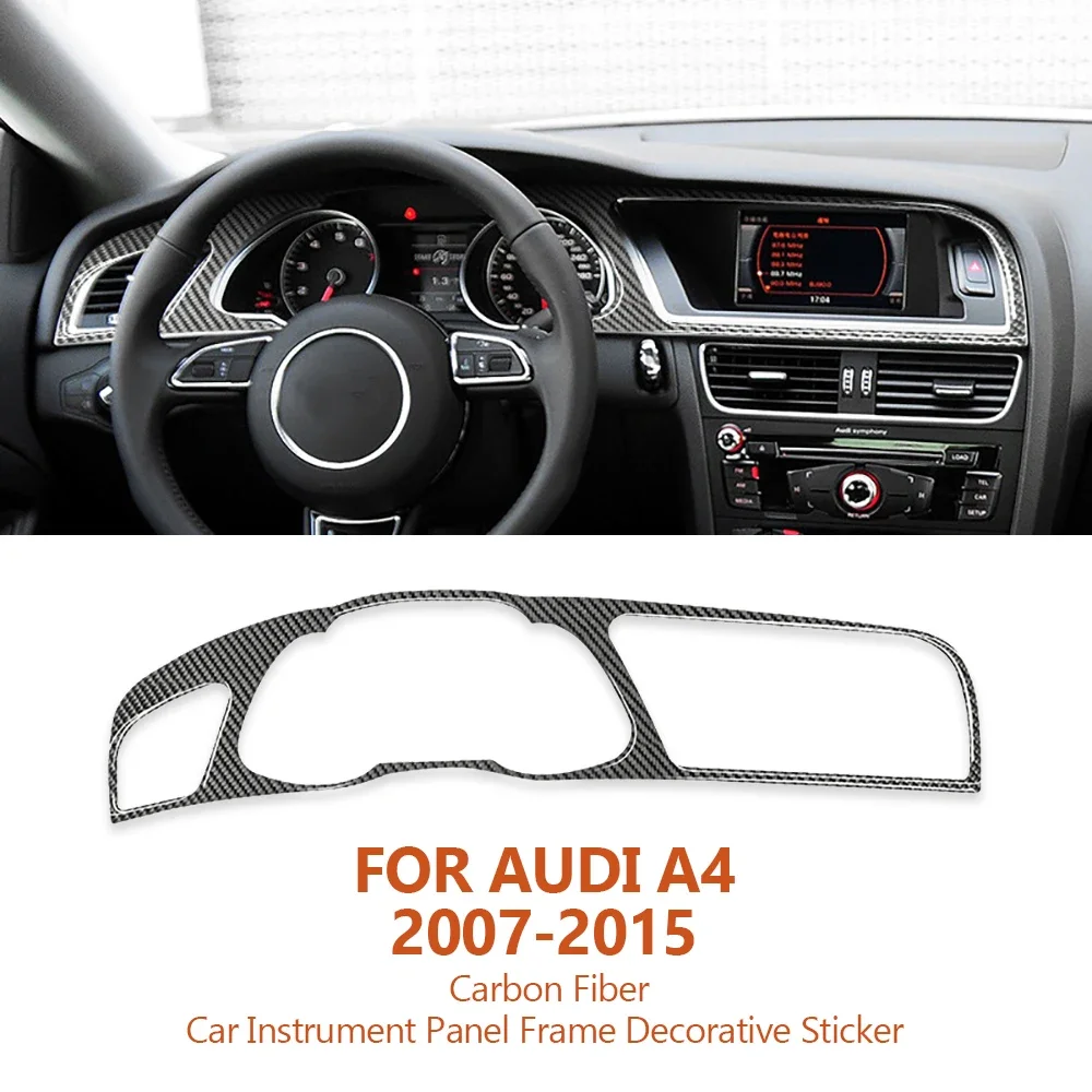 

Для Audi A4 A5 A4L B8 2007-2015 ручной работы из углеродного волокна рамка для автомобильной приборной панели декоративные наклейки аксессуары для интерьера автомобиля