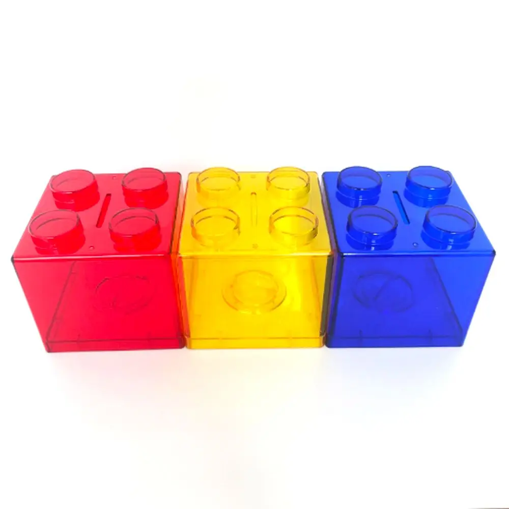1PC Creative Money Box Building Block Saving Box Transparent Plastic Blocks Coin Storage Case Kid Gift Change Boxes Home Decor
