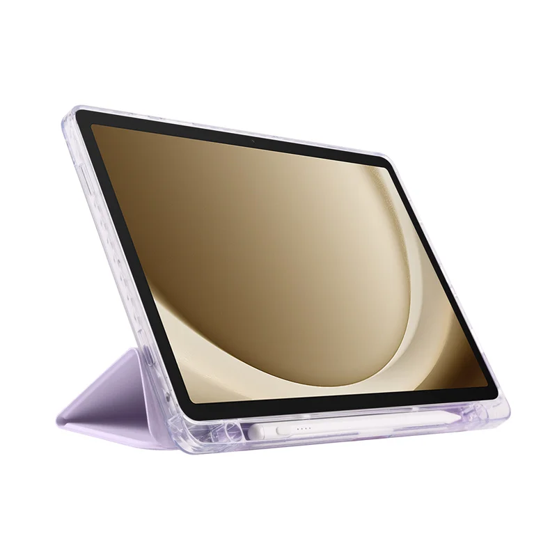 Clear Acrylic Trifold Stand Tablet Case with Pencil Holder - Fits 11-Inch Tablets