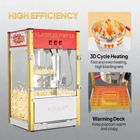 ROVSUN Popcorn Machine with 16 Ounce Kettle,Countertop Popcorn Maker Commercial Popcorn Machine wStainless Steel Scoop,Oil Spoon 2