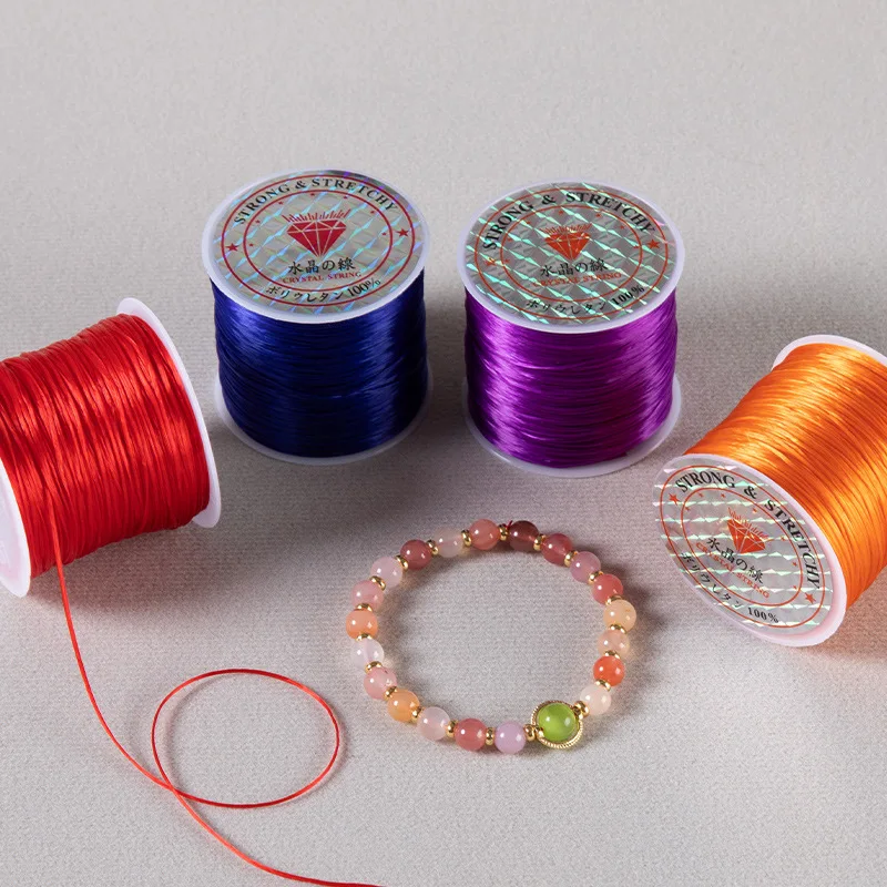 0.8mm Flat Crystal Elastic Thread Cords Rubber Stretchy Cord Rope For Jewelry Making Beading Bracelet Necklace String 60m/roll elastic cord for jewelry