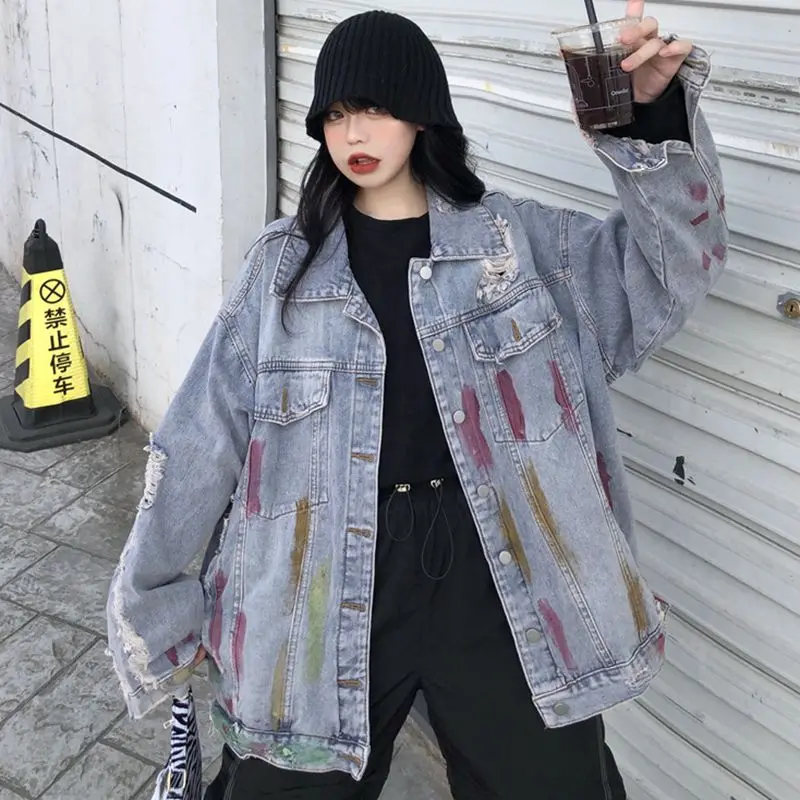 

2023 Women's Denim Jackets Spring New Coat Sense of Design Retro Hole Easy Leisure Time Versatile Free Shipping