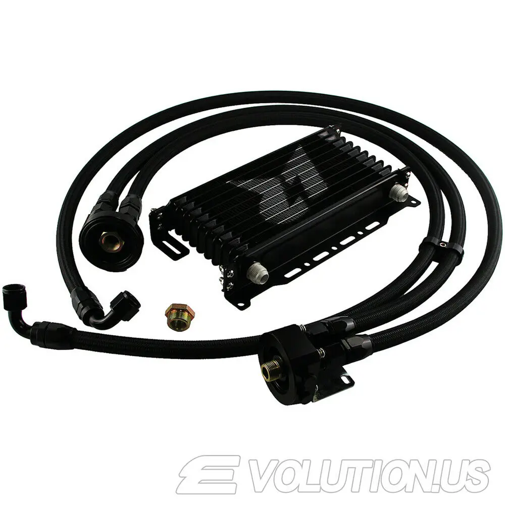 Universal 10Row AN10 Oil Cooler 3 4 16 M20 1 5 Oil Filter Adapter Hose