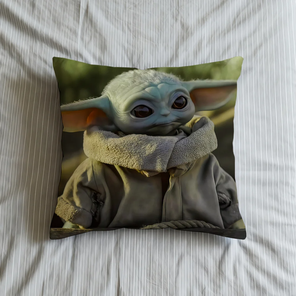 S-StarS W-WarsS Grogu Cushion Cover Square Decorative Throw Pillow Case Sofa Bed Living Room Anniversary Gifts
