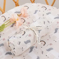 HappyFlute  Bamboo Cotton Baby Muslin Swaddle Baby Blanket Soft Baby Towel Wrap 1