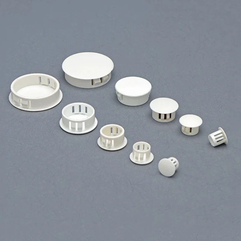 White Snap-on Hole Plug 5mm~50mm Round Plastic Blanking End Caps Tube Pipe Inserts Plug Bung silicone rubber plugs pipe end cap rubber caps silicone rubber caps