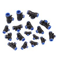 1~15PCS 4/6/8/10/12/14/16mm Pneumatic Fittings T-type Tee Connectors PE/PEG Tube Air Quick Fittings Water Push Into Hose Couping 2