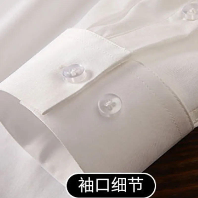 Men's shirt long sleeve high quality spring summer ice silk Fashion   non-ironing formal dress business casual slim fit