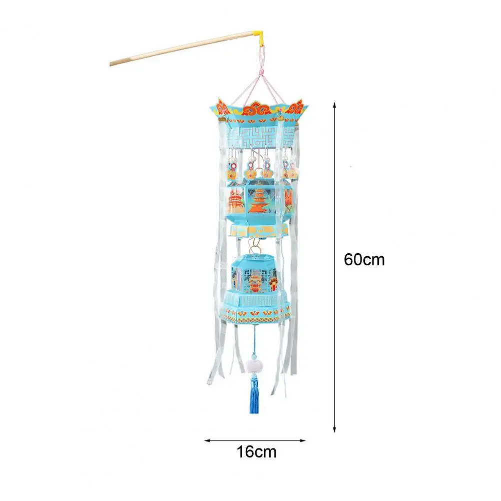 60cm Spring Festival DIY Lantern Kit Chinese Traditional Handheld Lucky Lantern With Tassel Decor Unfinished Material Packages