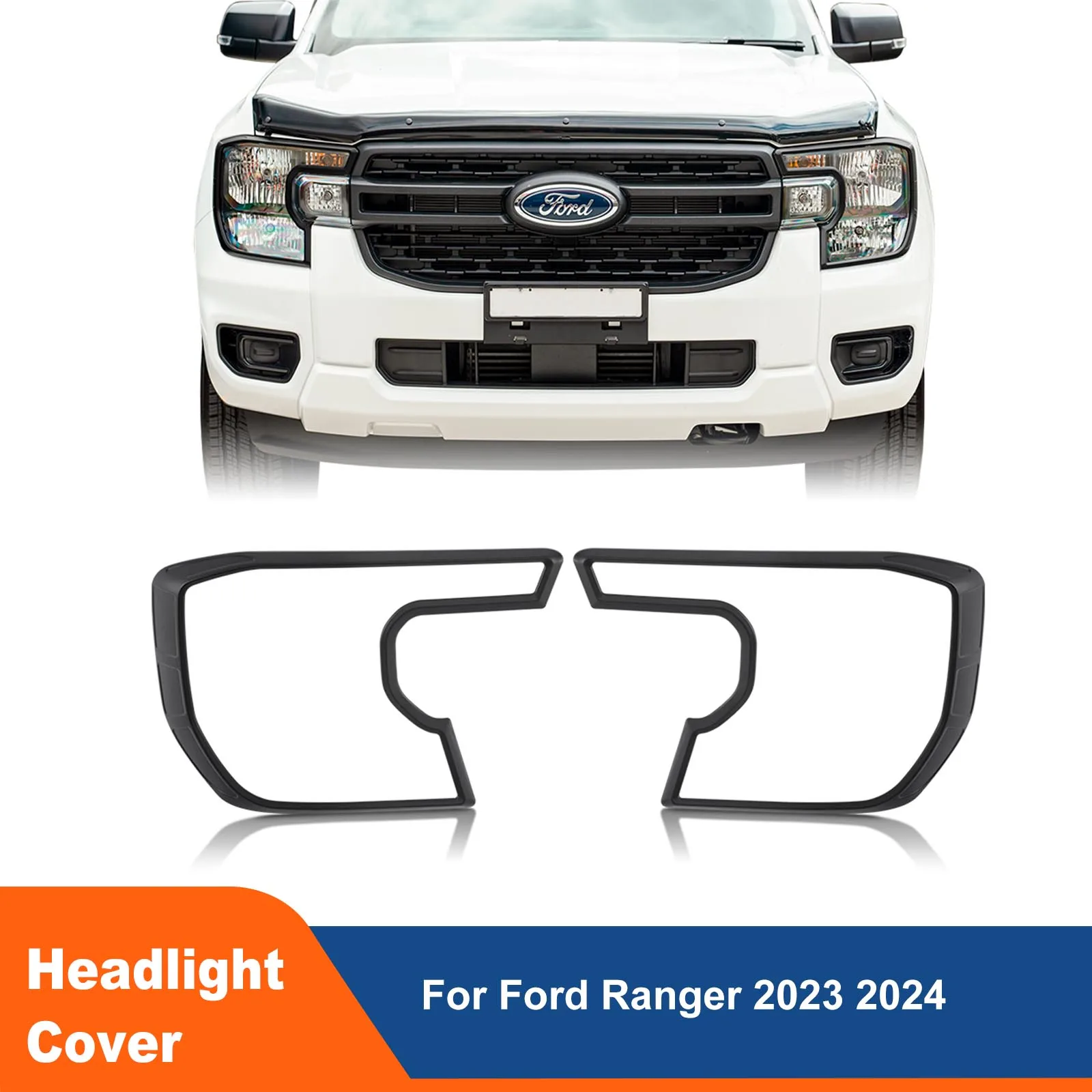 

4X4 Car Next Gen Accessories Headlight Cover Surround Trim Guard For Ford Ranger Next-Gen 2022 2023 XL XLS