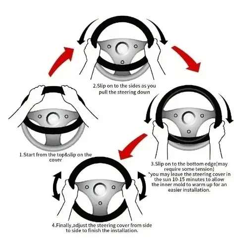 15inches Lilo & Stitch Steering Wheel Protect Cover Cute Stich Print Kawaii Disney Car Accessories Anime Figure Cosplay Toys