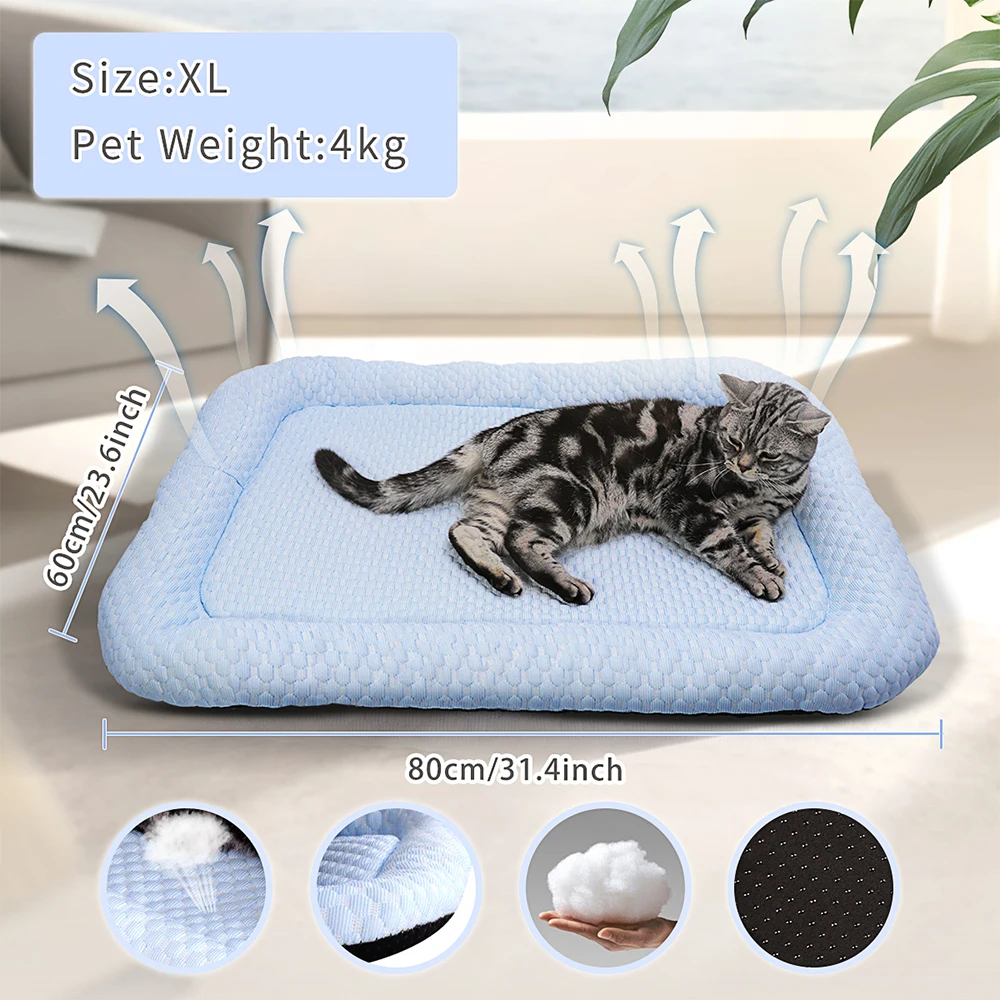 Pet Cooling Bed Pet Cooling Mat Memory Foam Washable Bed All Seasons Mat For Cat Breathable Dog Anti-Slip