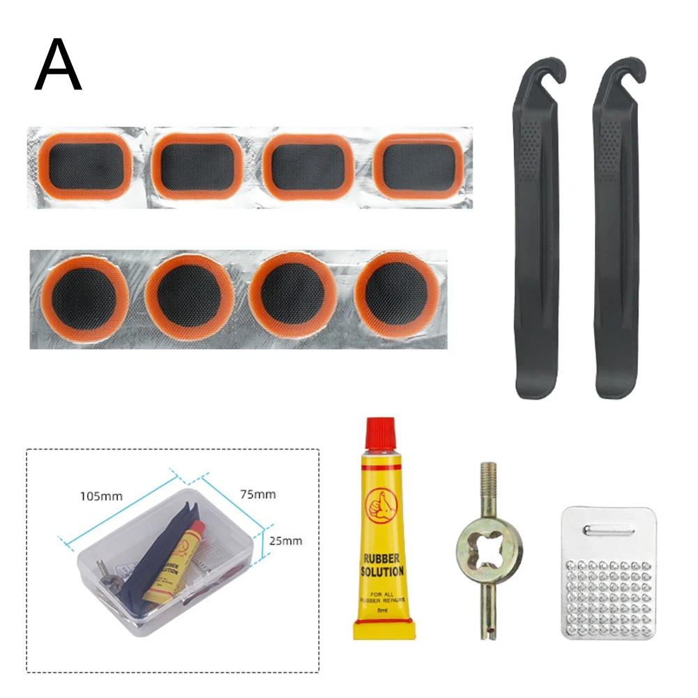 1 Set Reparatur von Fahrradreifen ItK – Pannenpflaster-Set mit Kleber und Werkzeugen (5 Versionen), Reparaturwerkzeug für Fahrradschläuche – Detail 3