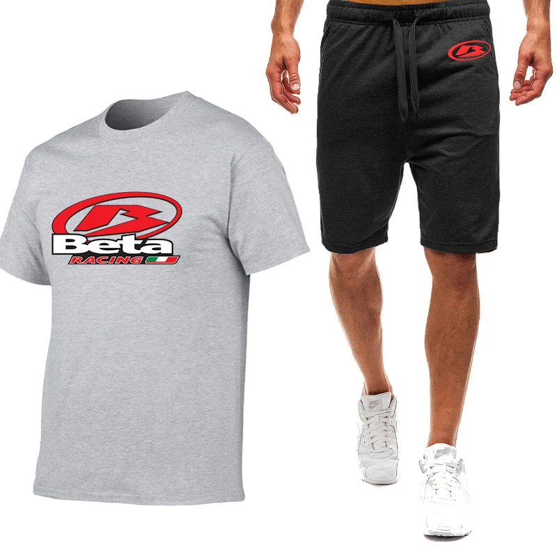 2023 summer men's Beta racing motorcycle cross-country motorcycle Logo printing nine-color trendy sportswear fashion round neck