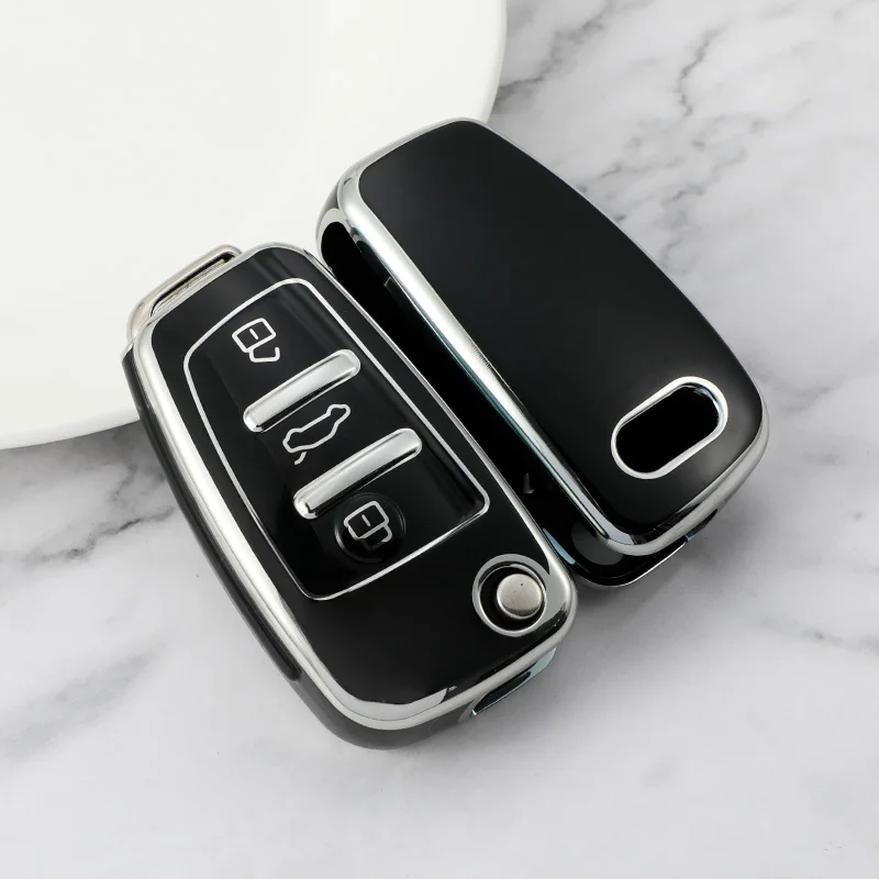 Portachiavi In Argento Tpu Per Auto Portachiavi Per Audi A3 8L 8P A4 B6 B7 B8 A6 C5 C6 4F Rs3 Q3 Q7 Tt 8L 8V S3 Portachiavi Shell Accessori