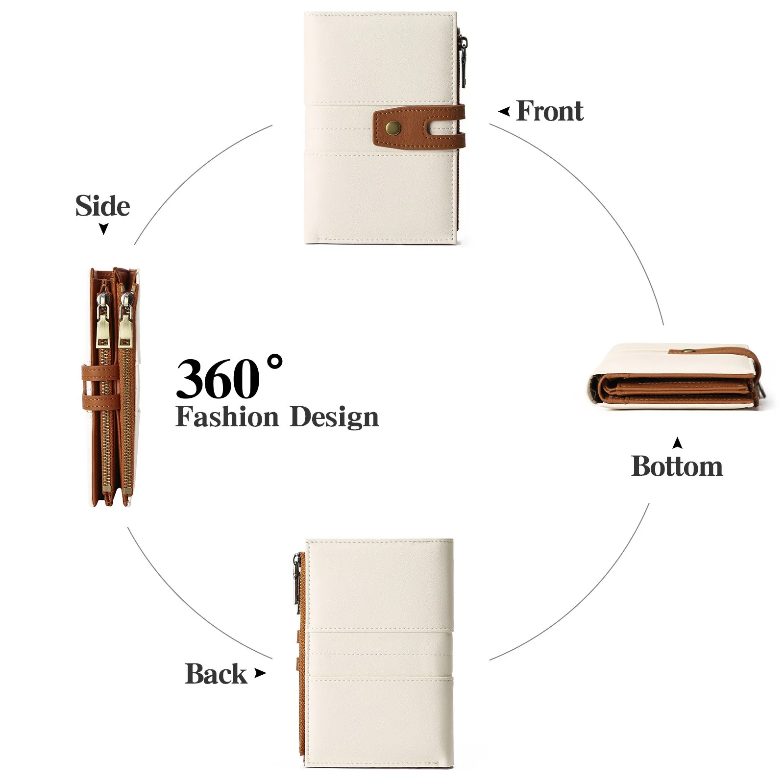 Zency Genuine Leather Long Wallet Cowhide Clutch Multiple Card Slots Holders Bag Coin Purses Unisex Multifunction Classic