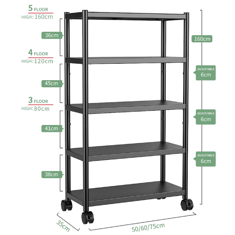 maagpijn Gezichtsveld Kruik Opslag Rekken Organizer Zware Metalen Opbergrek Eenheden Met Wielen,  Verstelbare Planken Keuken Pantry Kast Stand Rack| | - AliExpress