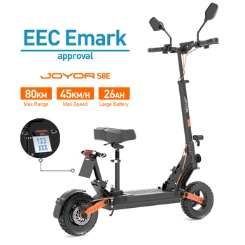 Monopattino Elettrico JOYOR S8E con Pneumatici da 10 Pollici, Motore 800W, Batteria 48V 26AH, Velocità 45KM/H, per Adulti, Pieghevole con Freni a Disco