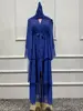 Robe longue en mousseline de soie pour femmes musulmanes, Abaya ouverte, Dubaï, Turquie, Islam, Arabe, Robe musulmane, Caftan marocain