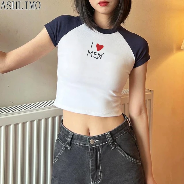 Aesthetic Summer Baby Tee Streetwear Gothic Harajuku loded diper letter  Graphic emo T-shirt Vintage Crop Top Women Y2K clothes - AliExpress