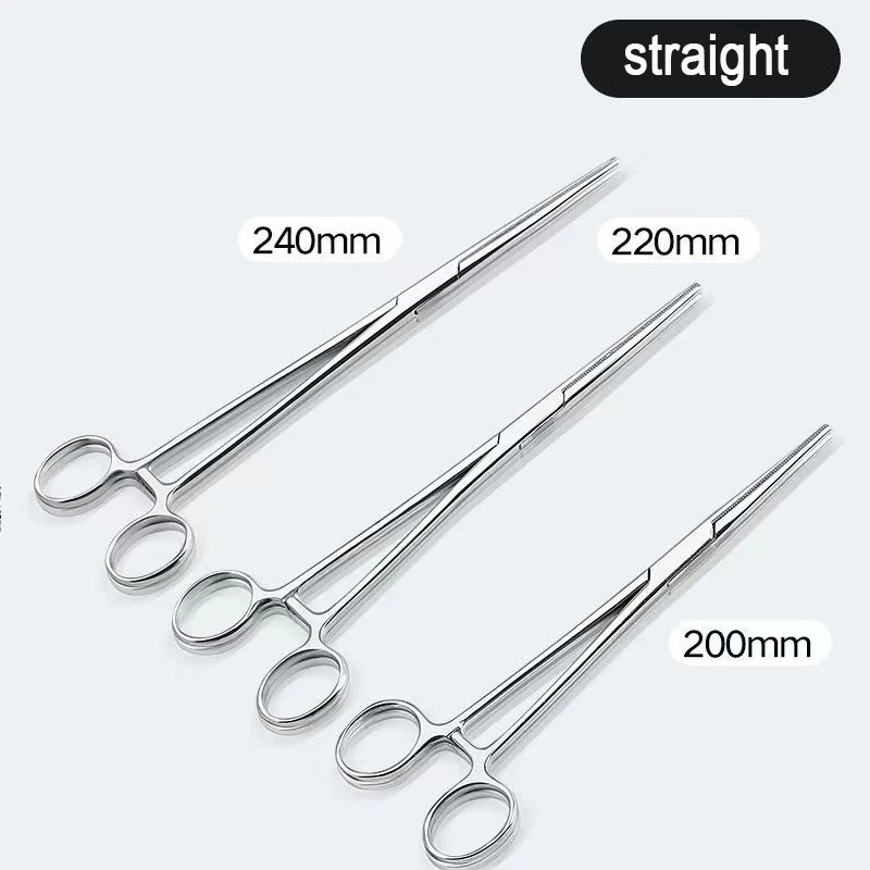 12.5/14/16/18/20/24 Stainless Steel Hemostatic Clamp Forceps Surgical Forceps Tool Hemostatic Pliers Straight/Elbow Tips