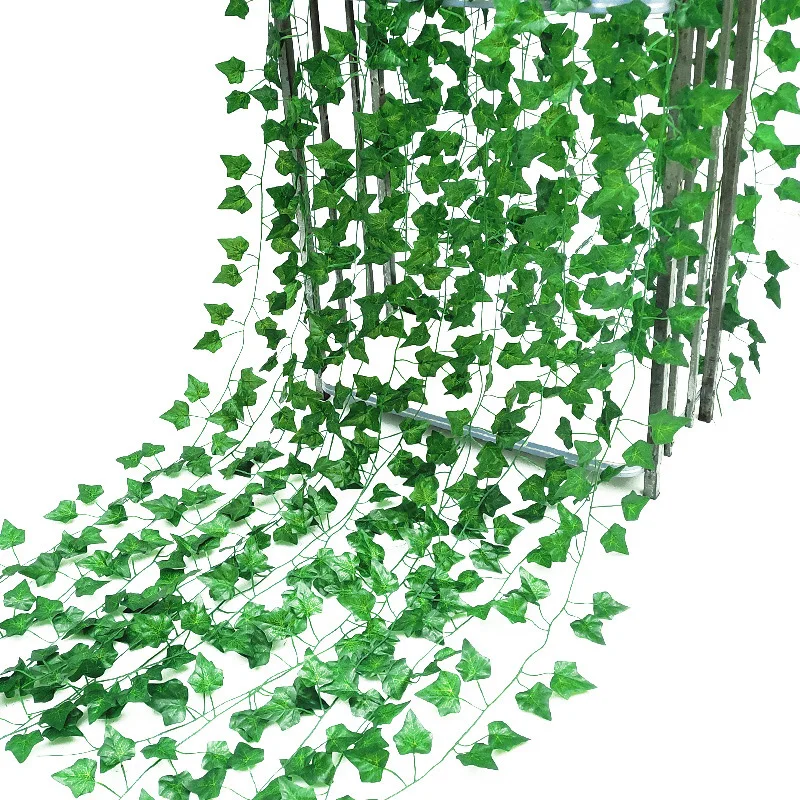 2/ 10M Artificial Ivy Garlands Greenery Rattan Creeper Green Leaf Vine DIY Hanging Plants Foliage Fake Flowers Leaves Home Decor