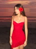 Sexy Sequin Ruffles Sling Mini Dress Women Slim Sleeveless Backless Party Dresses 2025 Spring Summer Shiny Beach Vacation Robe 5