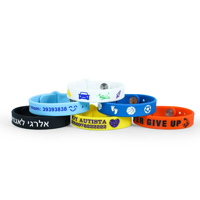 Back Buckle Style Custom Bracelets Engraved ID SOS Customizable Wristband Armband Sports Personalized DIY Bands 1PCS