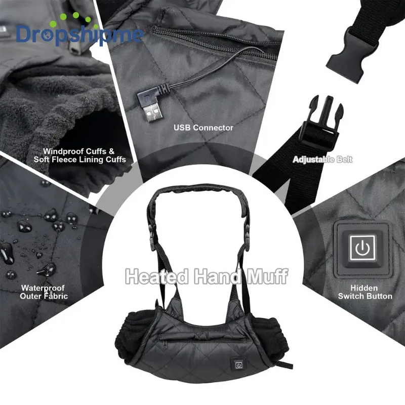 Multifunction Electric Heated Hand Warmer Muff Winter 3 Speed Control Outdoor Thermal Waist Bag Hand Pouch for Hunting Camping