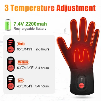 Savior Heated Gloves Electric Skiing Winter Warm Support Touch Screen Glove Men Women Snowboarding Thermal Skiing Liner Outdoor 6