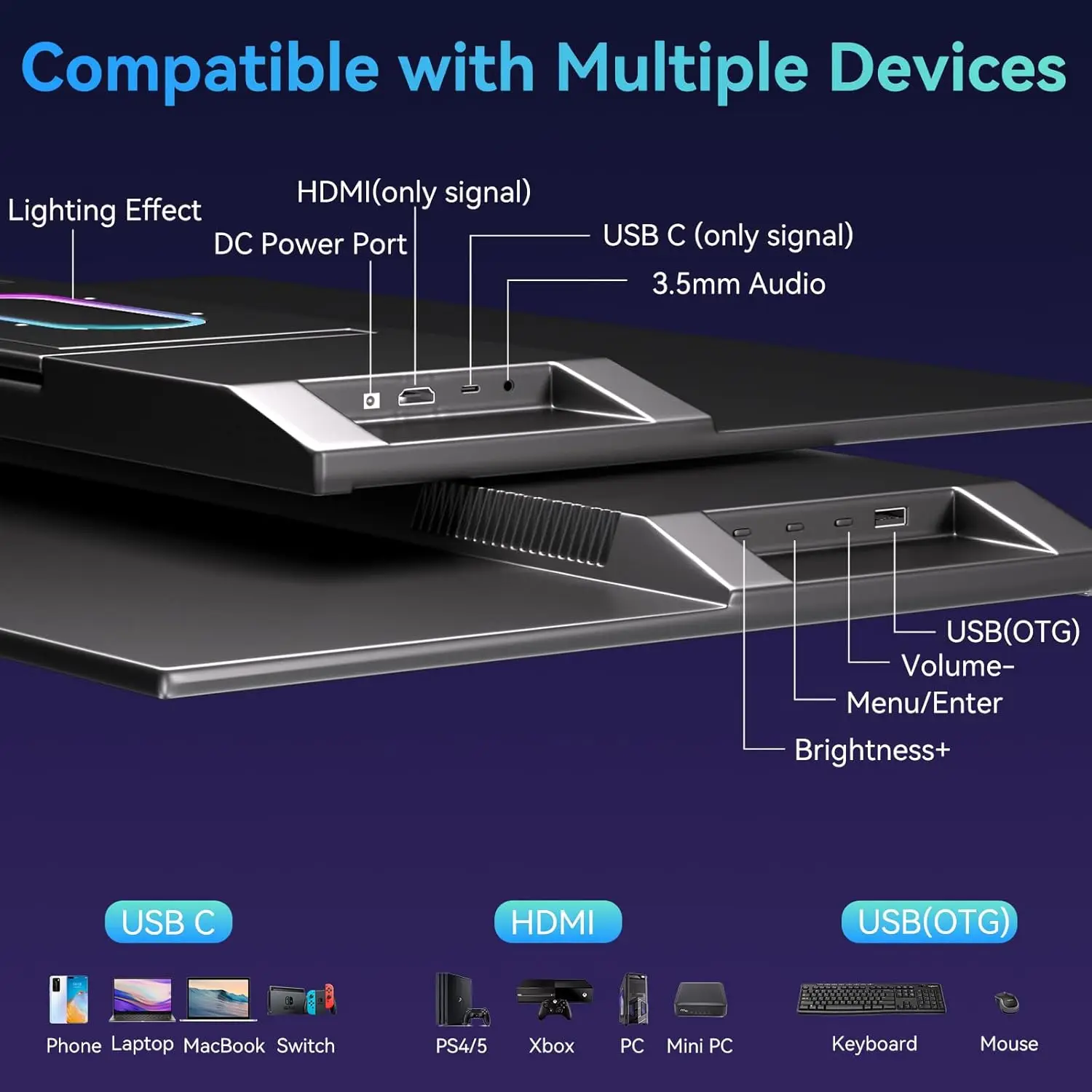 27인치 대형 모니터 2K QHD 100Hz IPS 화면 프리싱크 USB C HDMI 외부 디스플레이 내장 스피커 스탠드 휴대용 게이밍 모니터