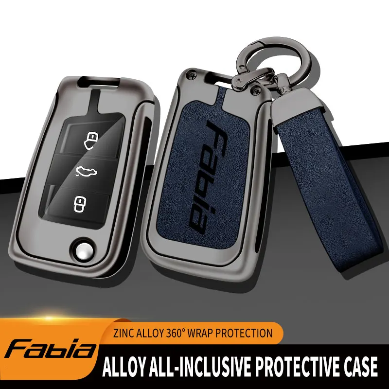 

Zinc Alloy Car Remote Key Case For Skoda Fabia MK 1 2 3 Remote Control Protector For Škoda Fabia Car Key Cover Car Accessories