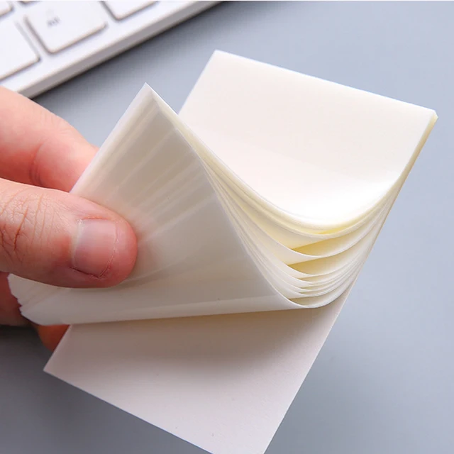 100 Sheets Transparent Colorful Sticky Note 7.5*7.5cm Waterproof Memo Sticker Bookmark Notes Student Stationery Office Supplies 6